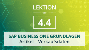 Mehr über den Artikel erfahren SAP Business One Grundlagen 4.4 – Artikel – Verkaufsdaten