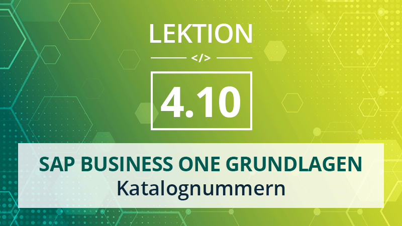 Mehr über den Artikel erfahren SAP Business One Grundlagen 4.10 – Katalognummern