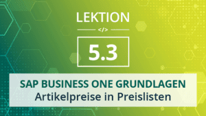 Mehr über den Artikel erfahren SAP Business One Grundlagen 5.3 – Artikelpreise in Preislisten
