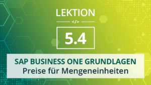 Mehr über den Artikel erfahren SAP Business One Grundlagen 5.4 – Preise für Mengeneinheiten