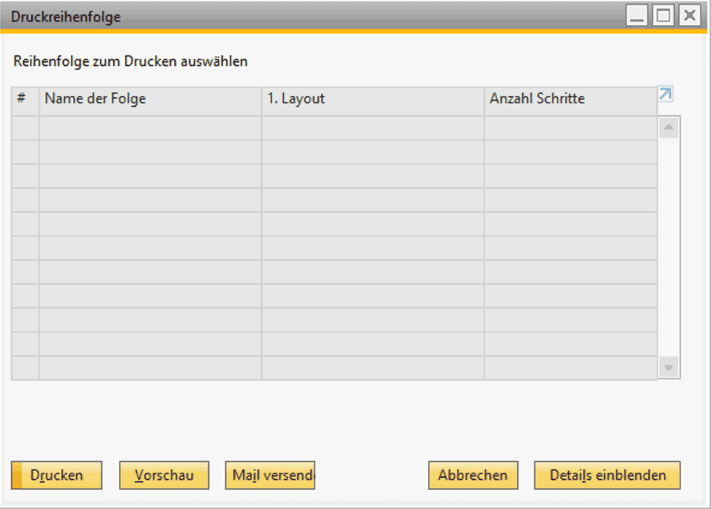 Druckreihenfolge für Belege definieren in SAP Business One